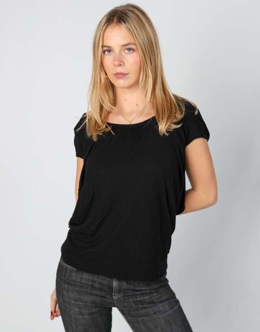 Vintage United Colours of Benetton S woven top in black