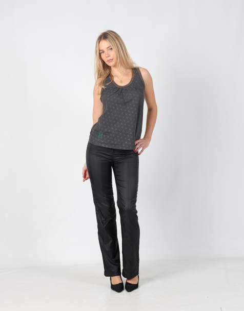 Vintage United Colours of Benetton XS woven trousers in black - view 1