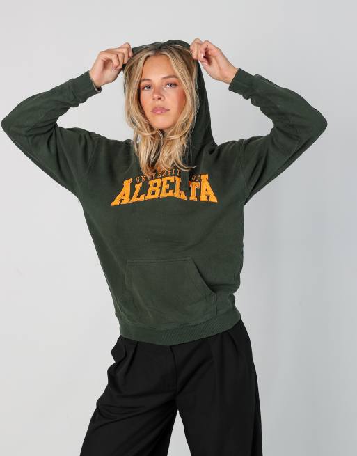 Vintage University of Alberta xs hoodie in dark green