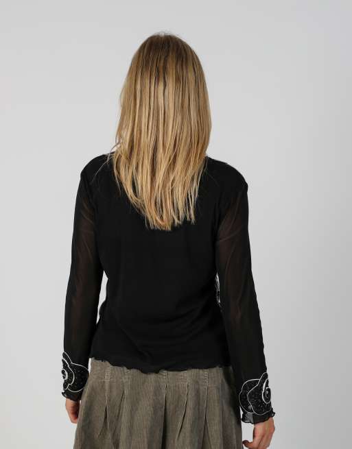 Vintage Urban Renewal M long sleeve top in black, 2 of 4