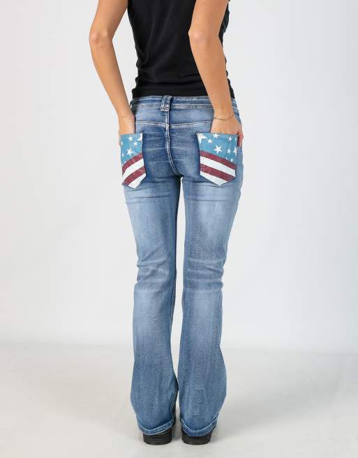 Vintage USA Pocket Detail 30x32 denim jeans in light blue, 3 of 4