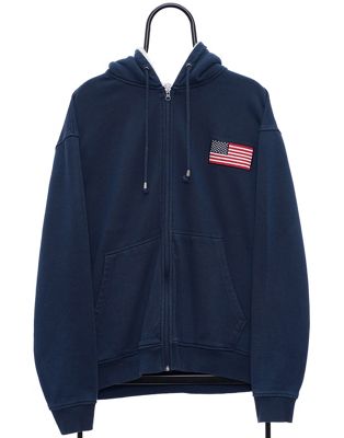 Vintage USA size XL zip up hoodie in navy