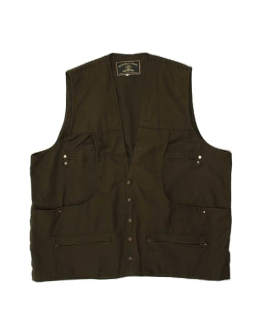 Vintage Utility Gilet It 52 XL In Khaki