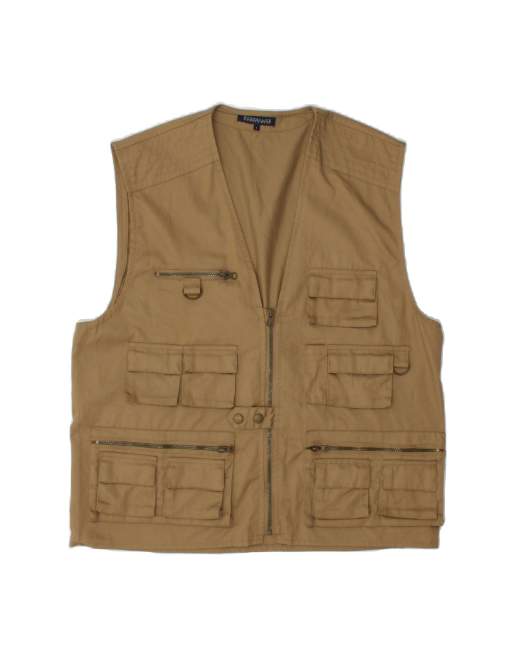 Vintage Utility Gilet UK 40 Large In Brown