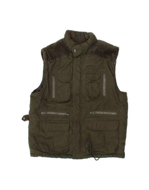 Vintage Utility Gilet UK 40 Large In Khaki - view 1