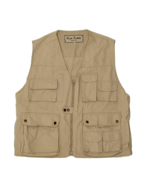 Vintage Utility Gilet UK 42 XL In Beige