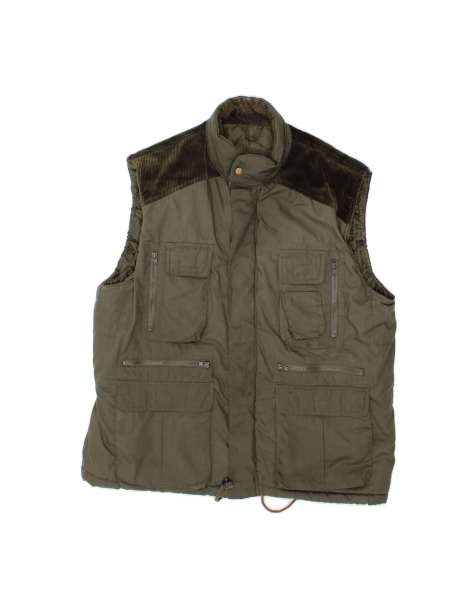 Vintage Utility Gilet UK 42 XL In Green Colourblock - view 1