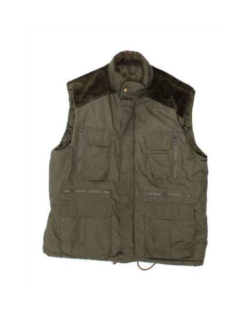 Vintage Utility Gilet UK 42 XL In Green Colourblock