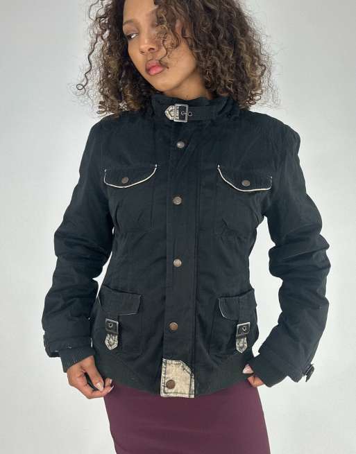 Vintage utility jacket in black