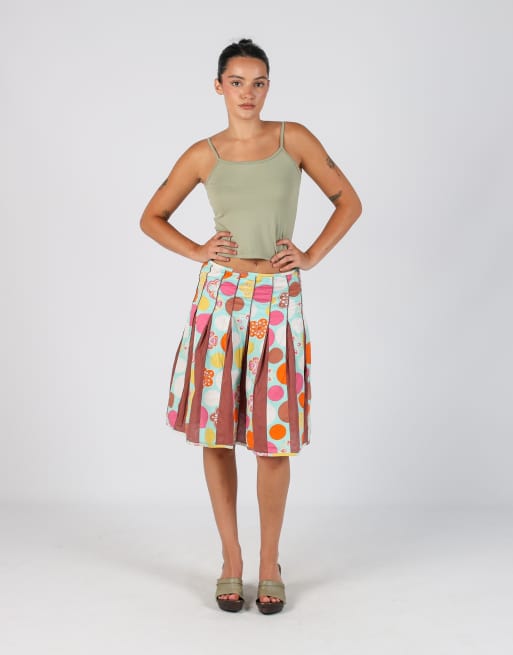Vintage Uttam London XS woven midi skirt in turquoise, 1 of 4