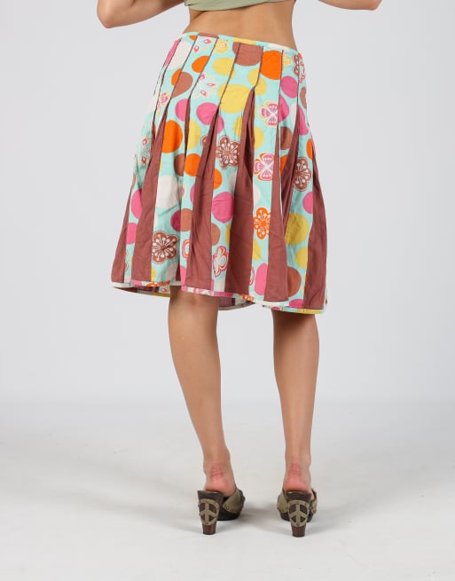 Vintage Uttam London XS woven midi skirt in turquoise, 4 of 4