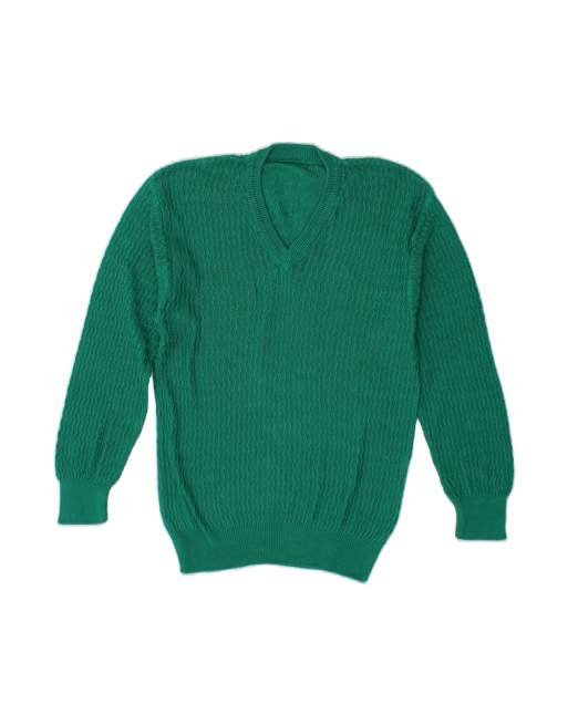Vintage V-neck Jumper Sweater Small In Green