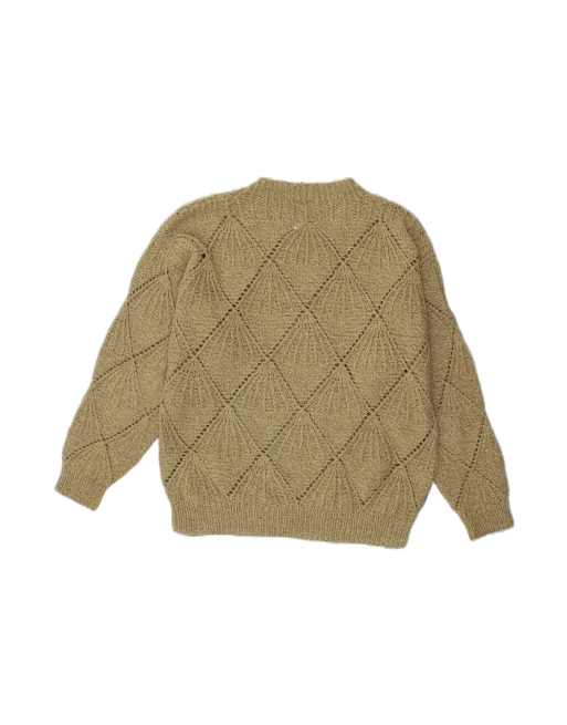 Vintage V-neck Jumper Sweater UK 14 Large In Beige, 2 of 4