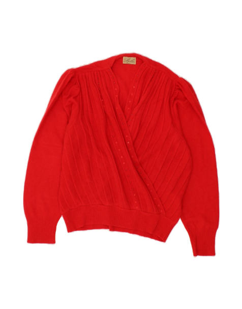 Vintage V-neck Jumper Sweater UK 18 XL In Red - view 1