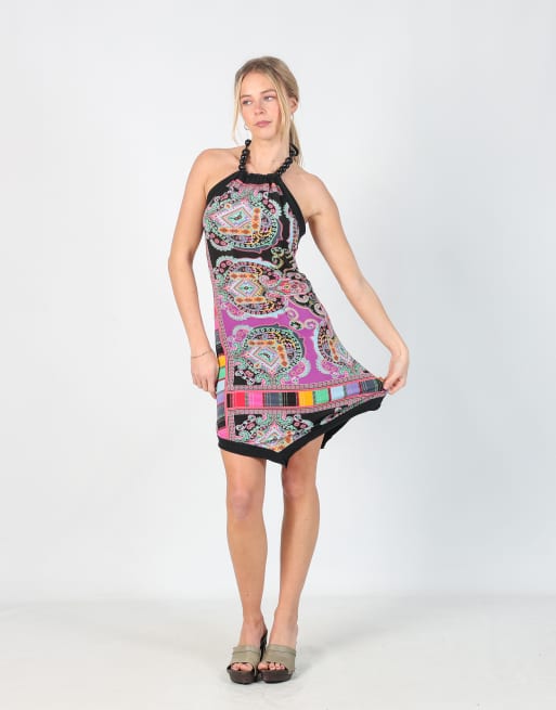 Vintage Valentina's M woven midi dress in purple