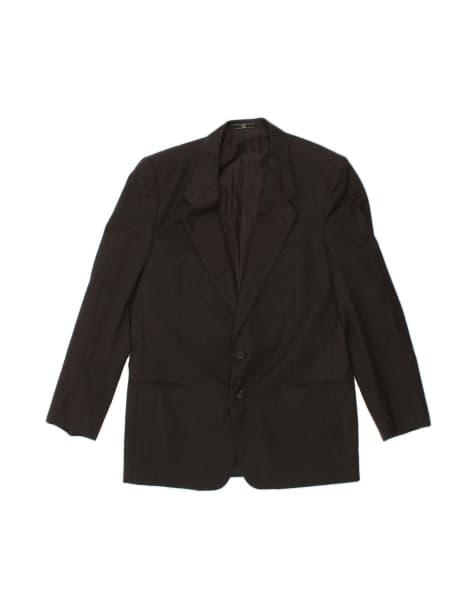 Vintage Valentino 2 Button Blazer Jacket It 52 XL In Black Virgin - view 1