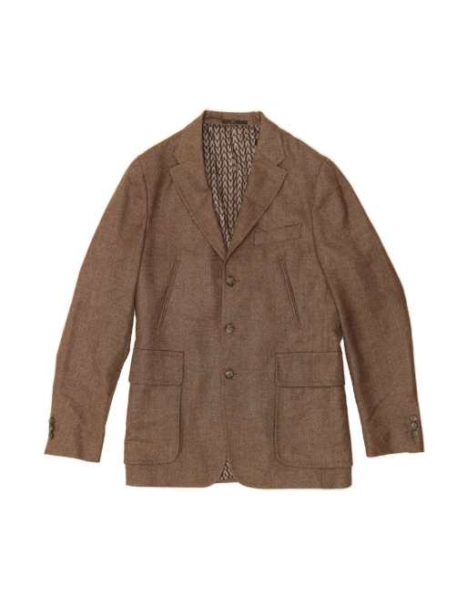Vintage Valentino 3 Button Blazer Jacket It 50 Large In Brown Wool