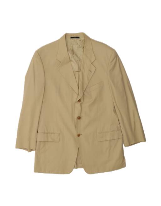 Vintage Valentino 3 Button Blazer Jacket It 54 2XL In Beige