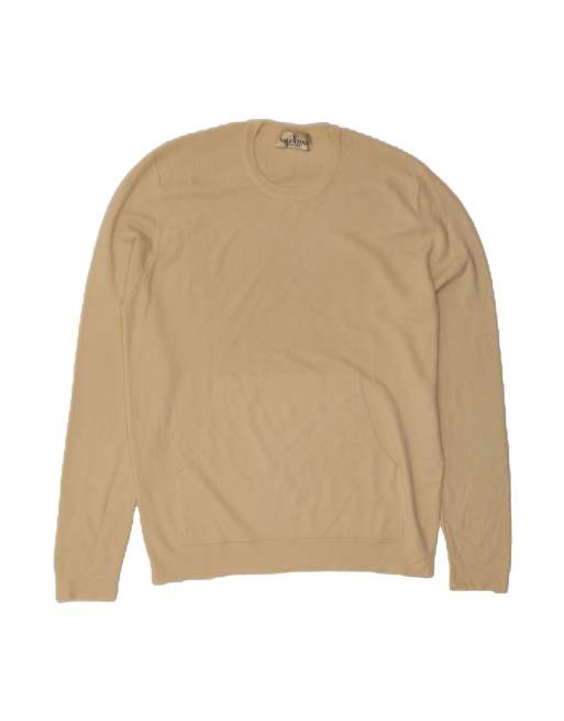 Vintage Valentino Crew Neck Jumper Sweater It 50 Medium In Beige Merino Wool
