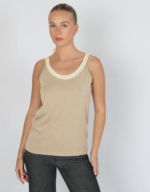 Vintage Valentino M knitted top in tan