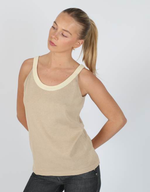 Vintage Valentino M knitted top in tan, 3 of 4