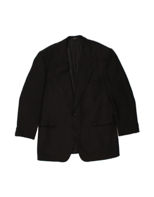Vintage Valentino Slim 2 Button Blazer Jacket It 54 2XL In Black Virgin