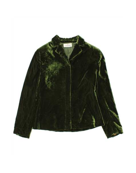 Vintage Valentino Velvet Blazer Jacket UK 10 Small In Green - view 1