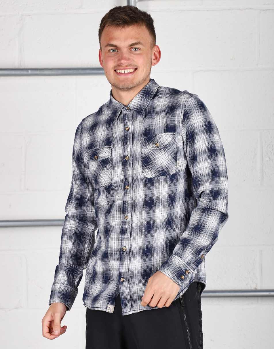 Vintage Vans Size S long sleeve flannel shirt in navy check
