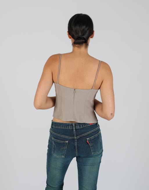 Vintage Vaporum S cami in brown, 2 of 4