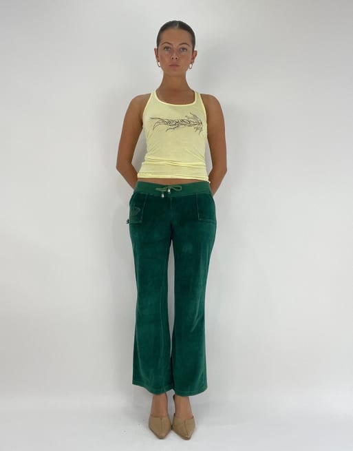 Vintage velour joggers in green