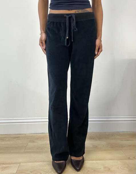 Vintage velour joggers with drawstring - view 1