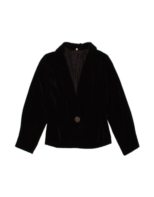 Vintage Velvet 1 Button Blazer Jacket It 42 Medium In Black