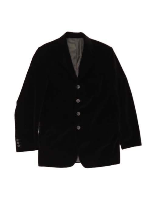 Vintage Velvet 4 Button Blazer Jacket It 48 Medium In Black