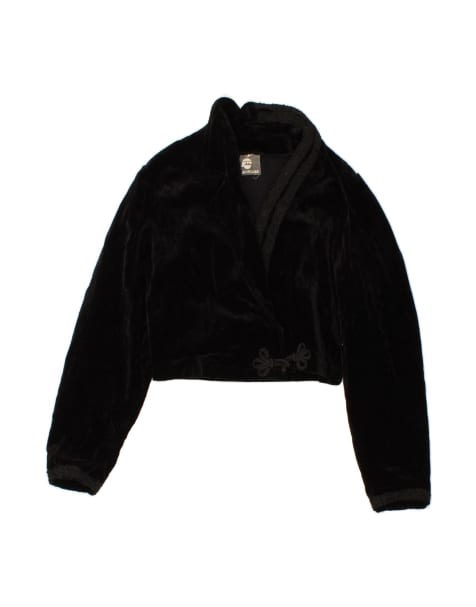 Vintage Velvet Blazer Jacket UK 10 Small In Black - view 1