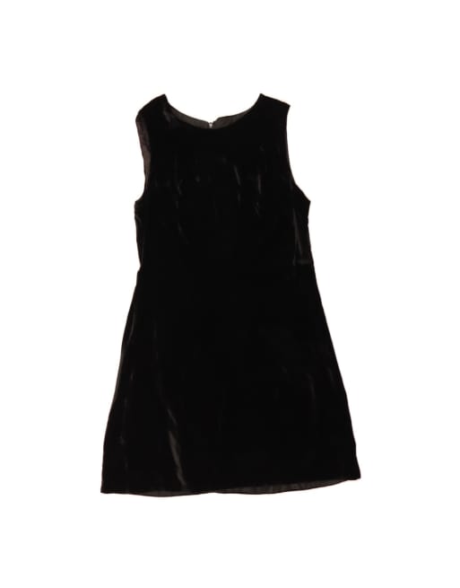 Vintage Velvet Sleeveless A-line Dress It 44 Medium In Black
