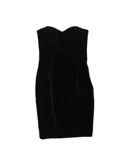 Vintage Velvet Strapless Dress It 44 Medium In Black