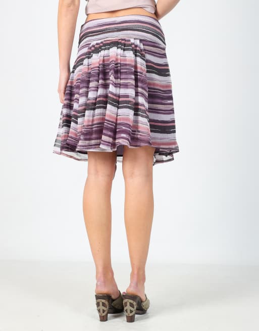 Vintage Vera Moda S woven midi skirt in purple, 2 of 4