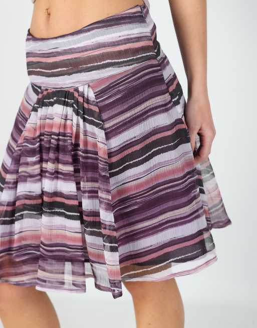 Vintage Vera Moda S woven midi skirt in purple, 4 of 4