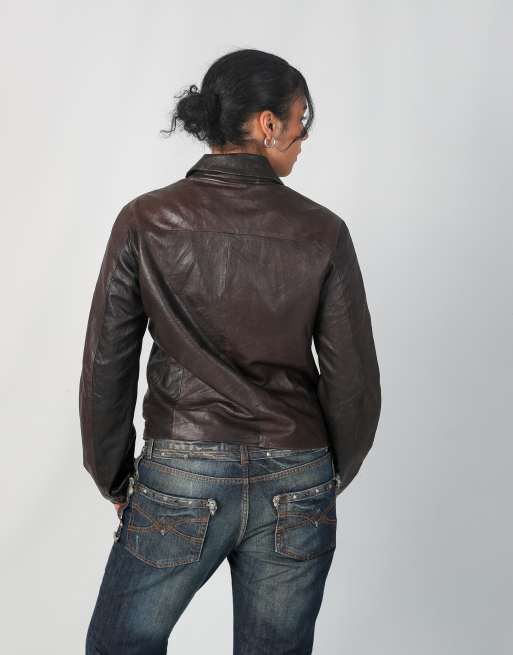Vintage Vera Pelle L leather jacket in brown, 2 of 4