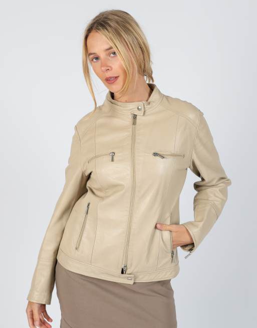 Vintage Vera Pelle M leather jacket in beige, 3 of 4