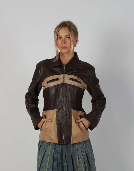 Vintage Vera Pelle M leather jacket in brown, 1 of 4