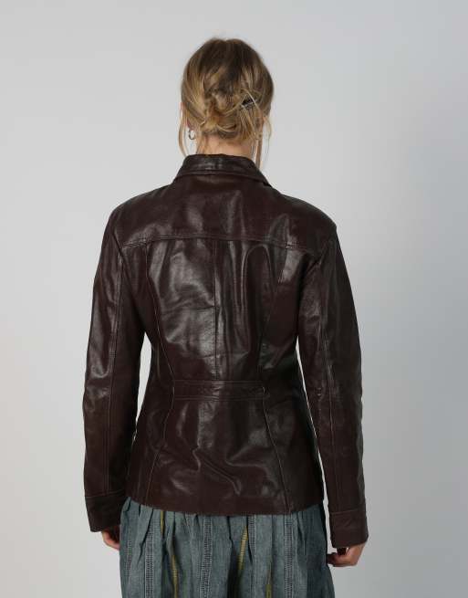 Vintage Vera Pelle M leather jacket in brown, 2 of 4