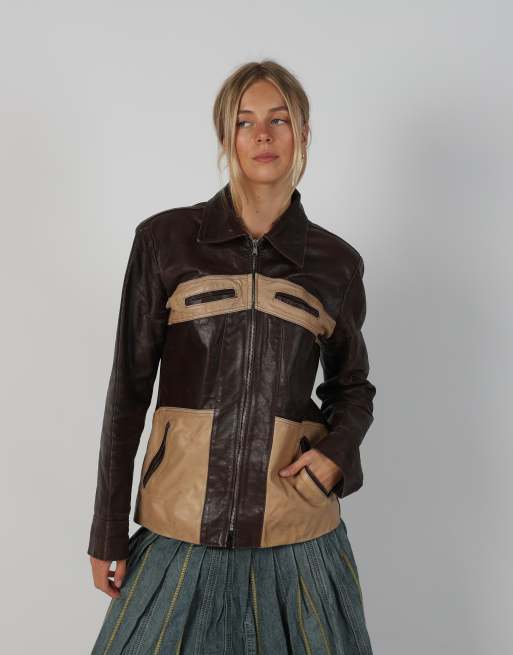Vintage Vera Pelle M leather jacket in brown, 3 of 4