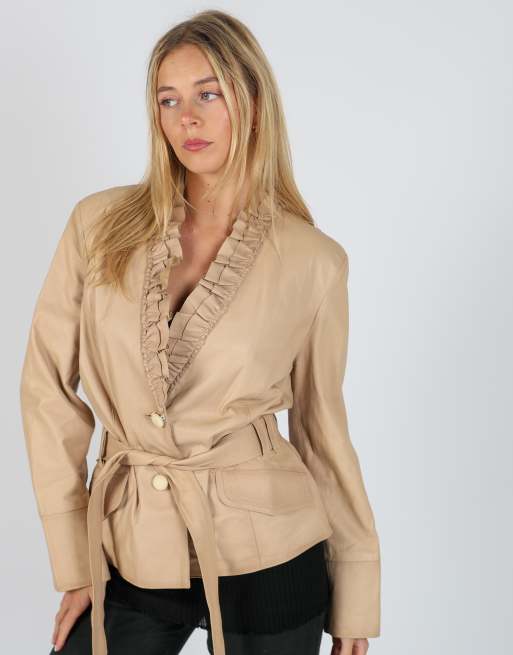 Vintage Vera Pelle M leather jacket in tan, 2 of 4