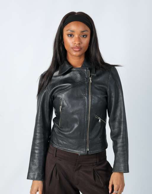 Vintage Vera Pelle S leather jacket in black
