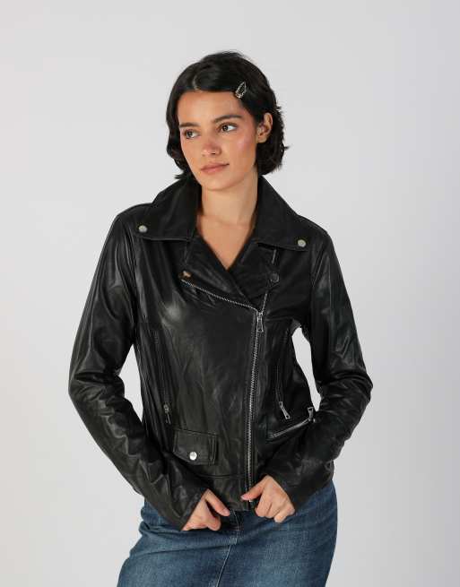 Vintage Vera Pelle S leather jacket in black, 1 of 4