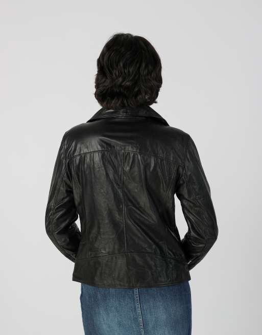 Vintage Vera Pelle S leather jacket in black, 2 of 4
