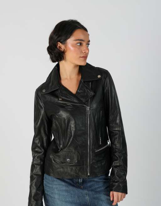 Vintage Vera Pelle S leather jacket in black, 3 of 4