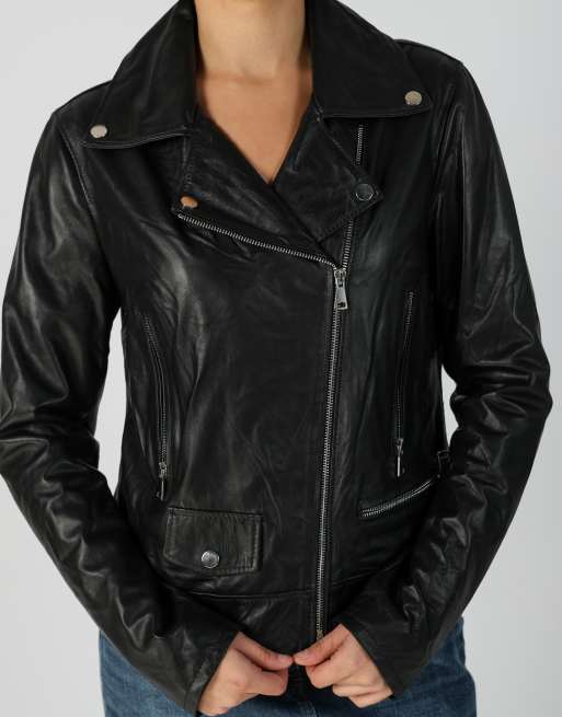 Vintage Vera Pelle S leather jacket in black, 4 of 4