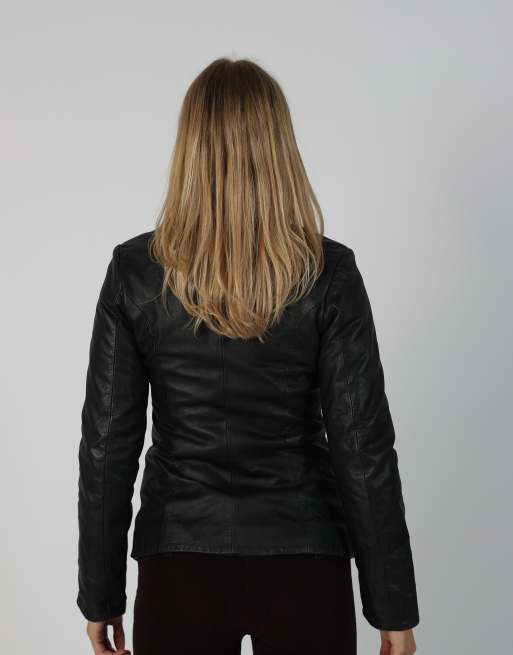 Vintage Vera Pelle S leather jacket in black, 2 of 4